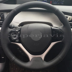 Custom Black PU Leather Steering Wheel Stitch on Cover For Honda Civic 9 2012-15