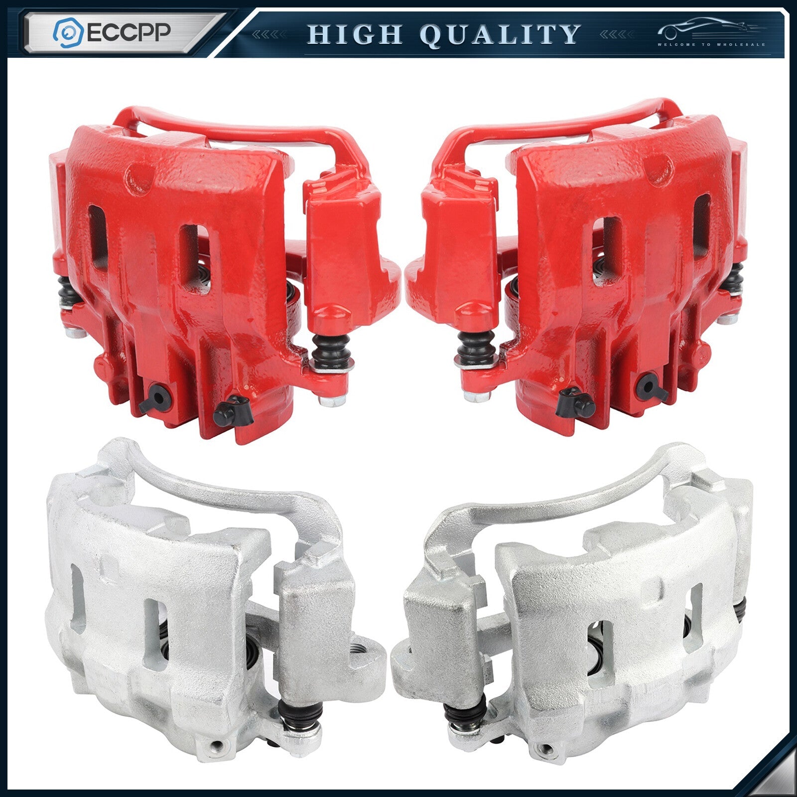 Front Rear Brake Calipers 4Pcs  Zinc For 2000-2004 Ford F-250 Super Duty 6B93BC-57