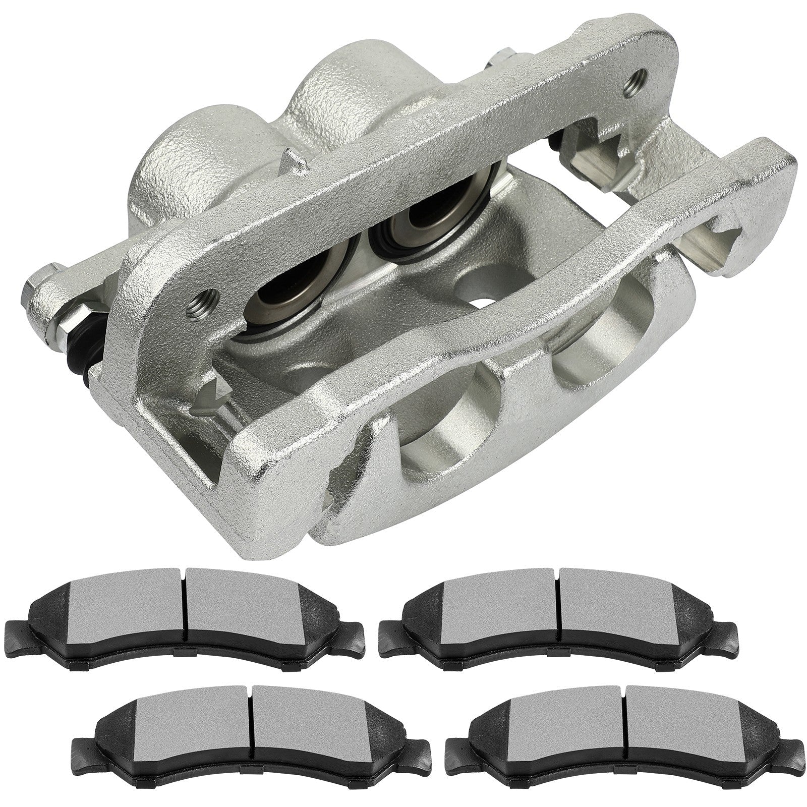 Front Left Right Brake Caliper Brake Pads Set 5Pcs For GMC Sierra 1500 2005-2008 6B93BC-57