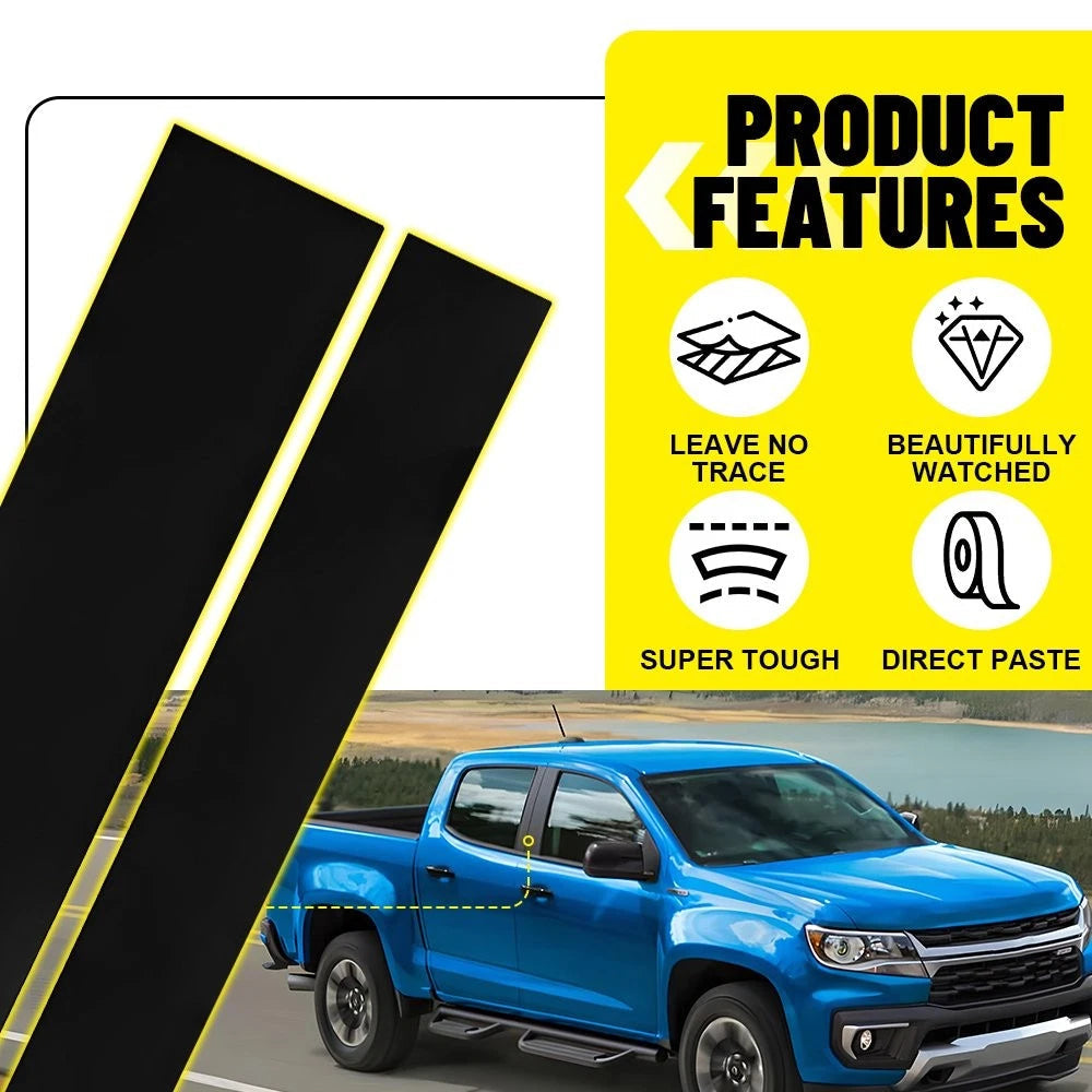 4PCS Glossy Black Door Pillar Post Cover Kit For 2014 15-2018 Silverado Sierra A 6B93BC-57