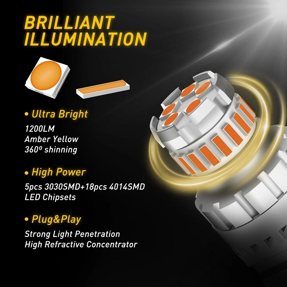 AUXITO 3157 3156 Amber yellow LED Turn Signal Parking Light Bulb Error Free EOA AUXITO