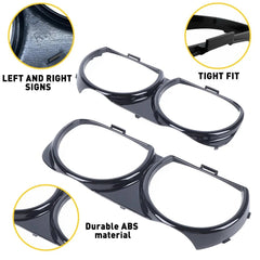 Front Lamp Headlight Bezel Trim LH RH Pair Set for 08-14 Dodge Challenger Black 6B93BC-57