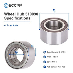 2Pcs Wheel Bearing Front For Jeep Compass Patriot Mitsubishi Outlander 2007-2017 MITSUBISHI