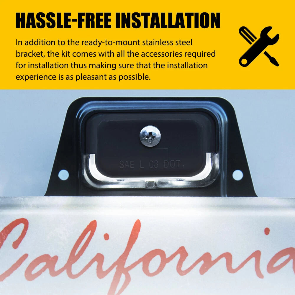 Trailer LED License Plate Light Mount Bracket Universal 12V 24V For RV Boat Tag 6B93BC-57