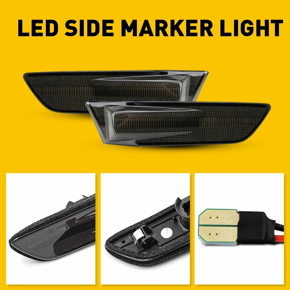 For 03-07 Infiniti G35 White Coupe LED Front Bumper Marker Side Light Smoke Lens 6B93BC-57