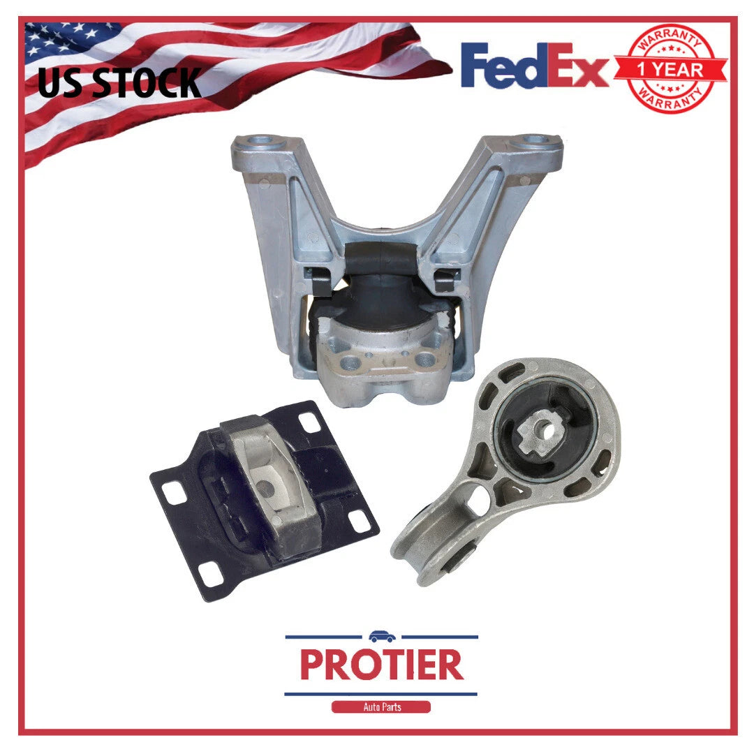 Engine & Trans Mount Set 3PCS For Ford Passenger Car Focus L4 2.0L 122ci 6B93BC-57