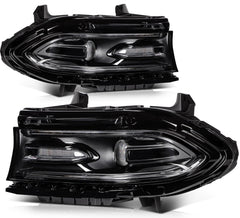 Pair Kit Halogen Headlights Assembly For 2015-2021 Dodge Charger Black KOEEP