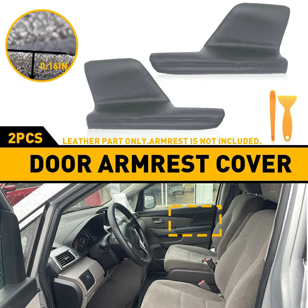 2x For 2011-2017 Honda Odyssey Leather Front Door Panels Armrest Cover Dark Gray 6B93BC-57