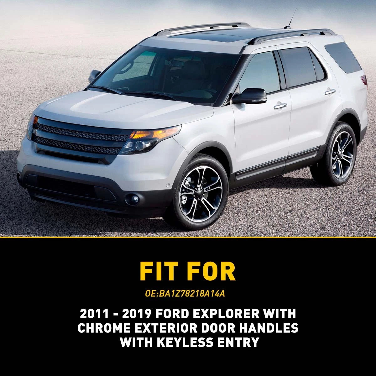 For Ford Explorer Front Driver Chrome Exterior Door Handle Lock Cylinder Cap EOA 6B93BC-57