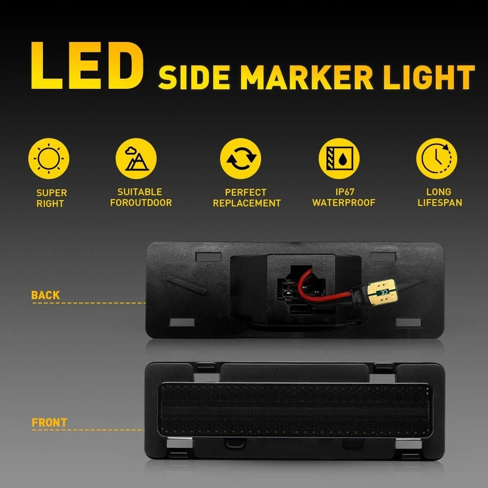 For 1982-1992 Chevy Camaro Front Fender Side Marker Light RH LH W/ LED Bulbs EOA 6B93BC-57