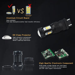 2X 3157 3457A White Amber Dual Color Switchback LED Turn Signal Light Bulb EA 6B93BC-57