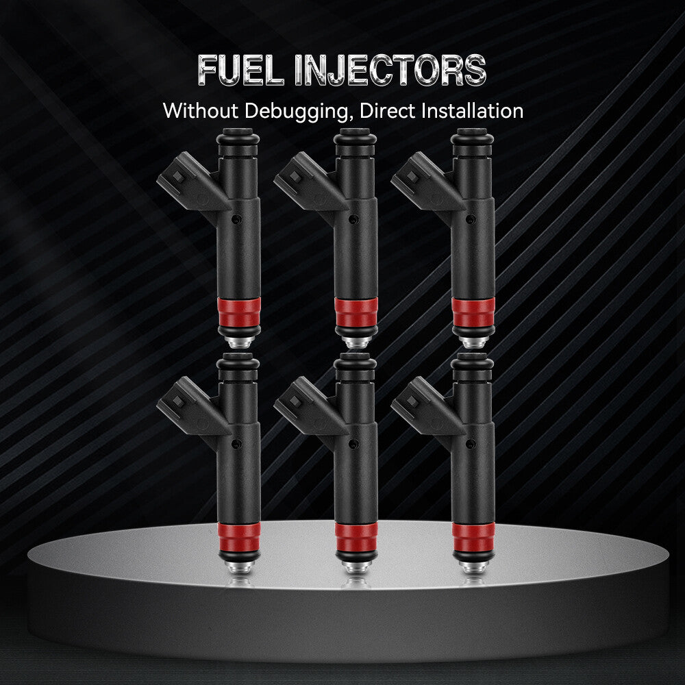 6pcs Fuel Injectors For 2005 2006 Jeep Wrangler 4.0L 53013690AA KOEEP