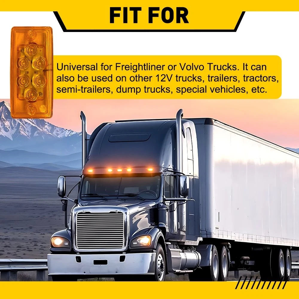 Amber Led Top Marker Cab Roof Light For 12v Semi-Trailers Dump Truck Trailer EOA 6B93BC-57