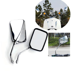 Motorcycle Rectangle Rear view Mirrors Chrome 10mm For Honda VTX1300 VTX1800