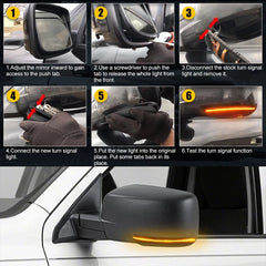Side Mirror Turn Signal Indicator Dynamic LED Light for 2009-2018 Dodge RAM 1500 6B93BC-57