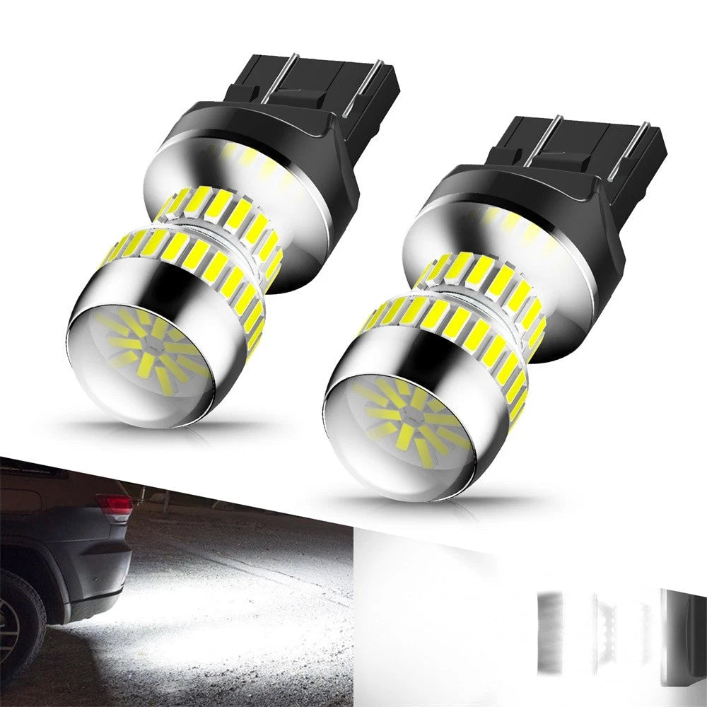 2X 7443 7440 LED Reverse Backup Brake Tail Stop Parking Light Bulbs CANBUS 6500K 6B93BC-57