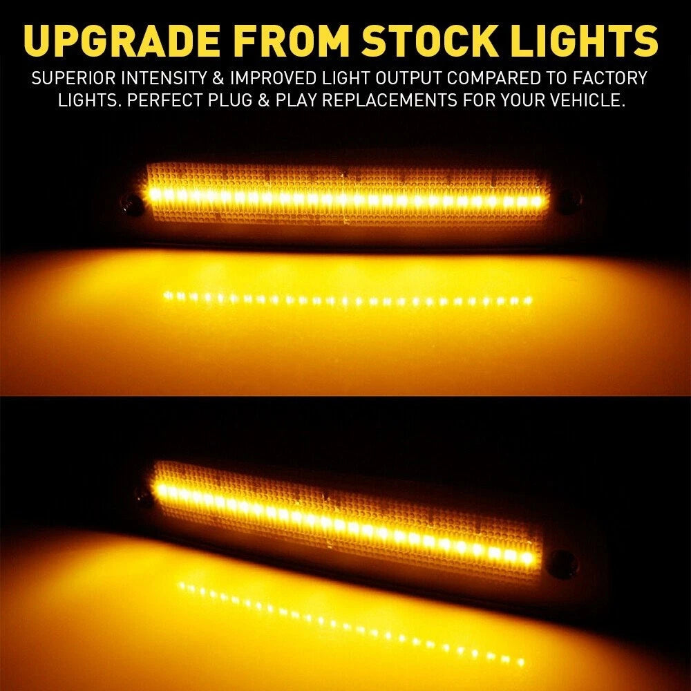 For 97-01 Jeep Cherokee Amber Smoked LED Front Side Corner Parking Marker Lights 6B93BC-57