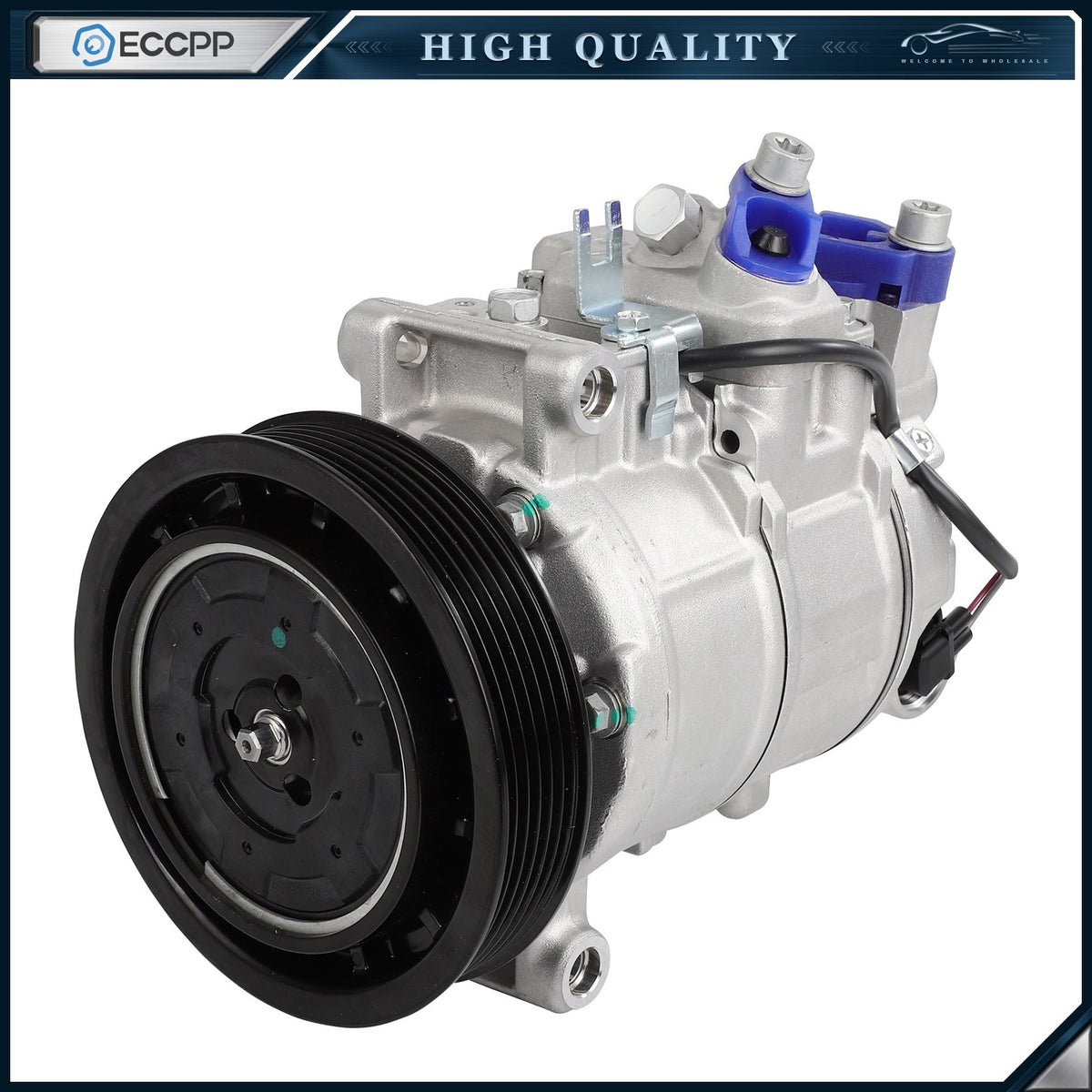 A/C Compressor with 6-Groove Pulley for Audi A6 2006-2011 A6 Quattro Q5 S4 S5