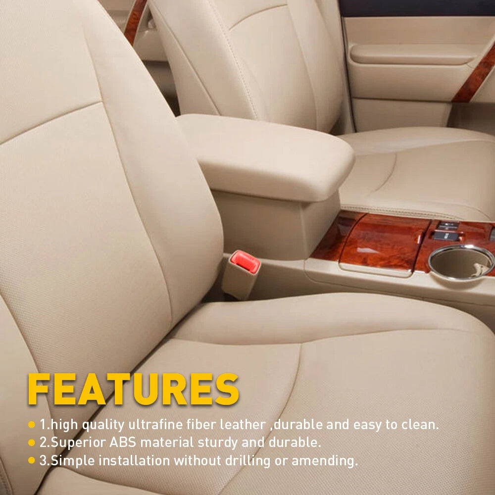 For 08-13 Toyota Highlander Leather Center Console Lid Armrest Cover Beige Tan 6B93BC-57