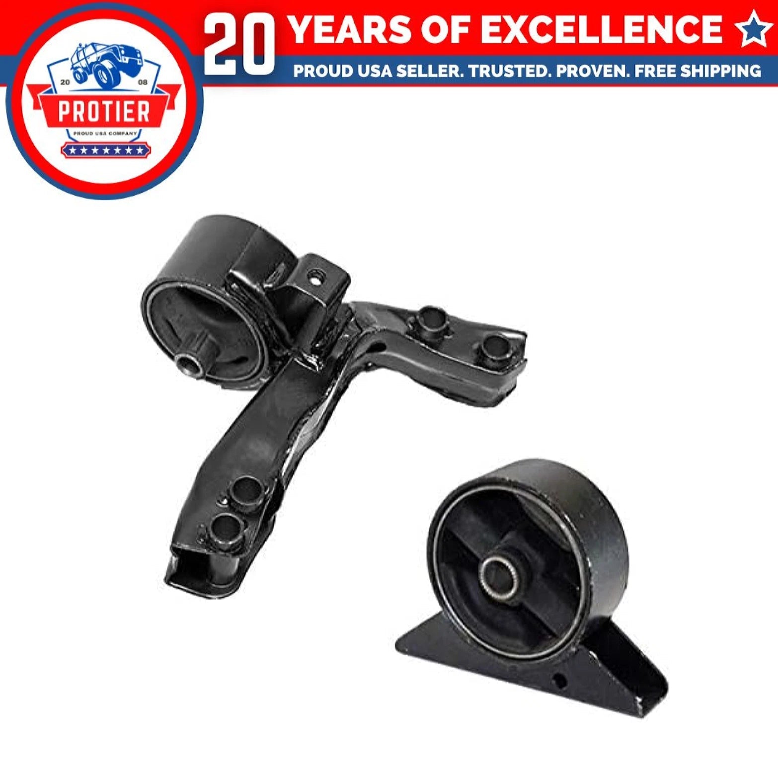 Fits 1989-1991 Hyundai Sonata 2.4L MANUAL Front & Front LT Motot Mount 2PC : 6B93BC-57