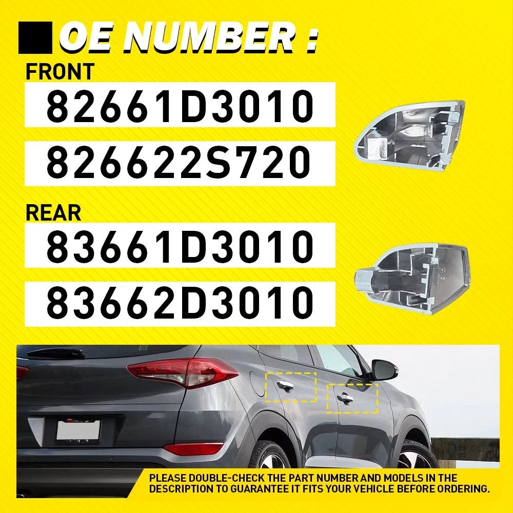 2X Outside Exterior Door Handle Front Rear Passenger For 16-21 Hyundai Tucson EA 6B93BC-57