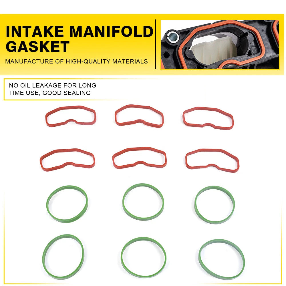 6*Upper 6*Lower Intake Manifold Gaskets For Audi 3.0T Q5 Q7 A8 A7 A6 S4 S5 SQ5 A 6B93BC-57