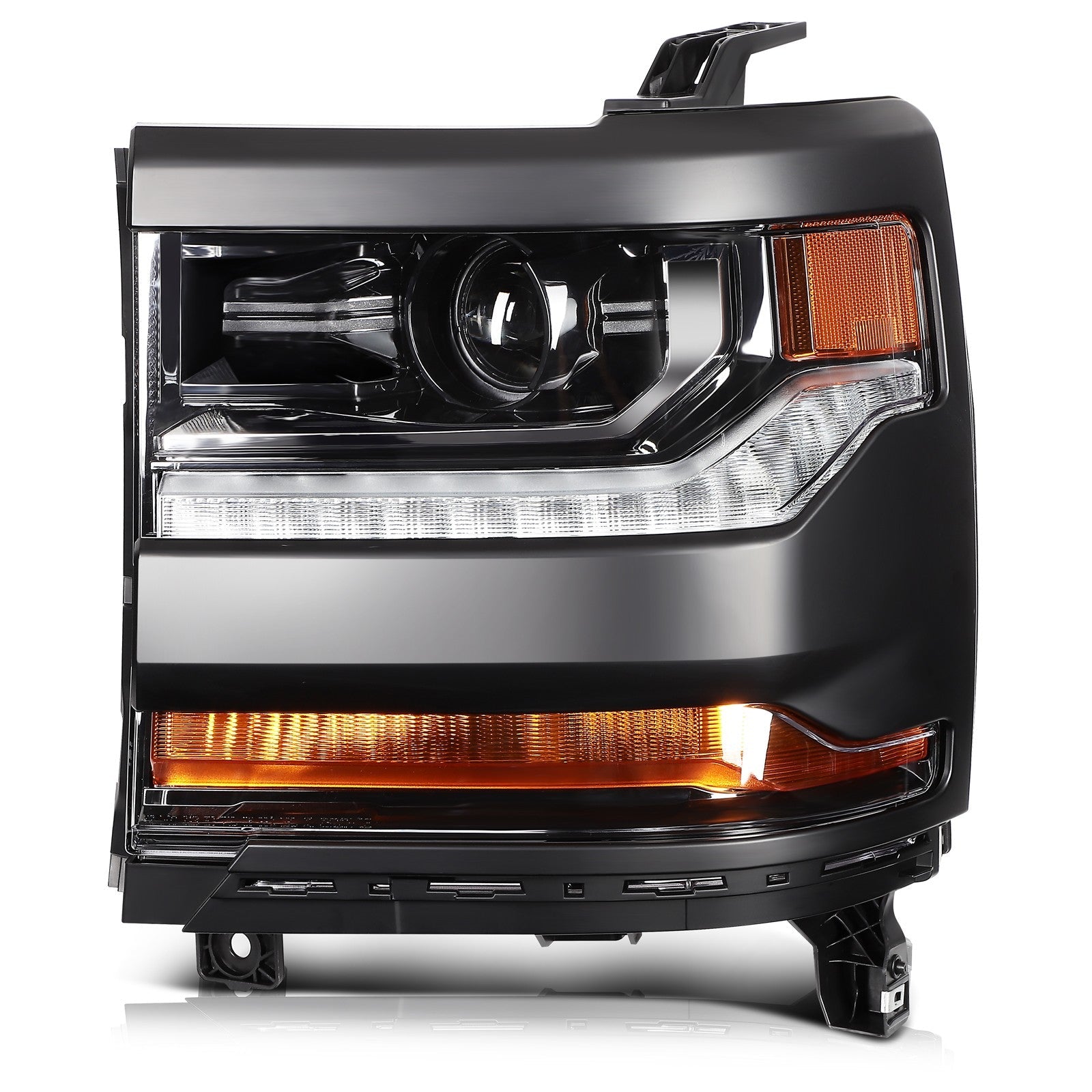 ECCPP Headlights For Chevrolet Silverado 1500 4.3L 5.3L 2016-2018 Pair Black 6B93BC-57