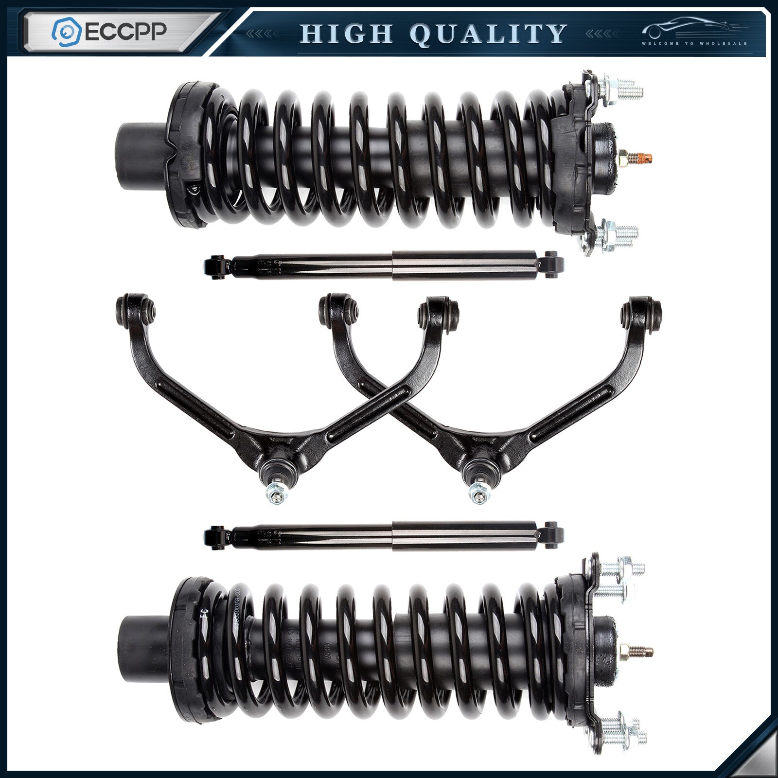 2x Complete Strut Assembly 2x Shocks 2x Control Arms Fits 2002-2007 Jeep Liberty KOEEP