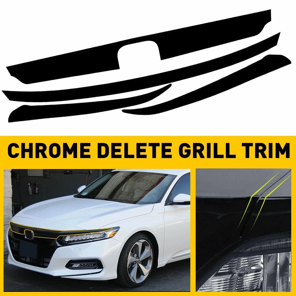 Front Grill Trim Chrome Delete Blackout Overlay for 2018-2020 Honda Accord Sedan 6B93BC-57