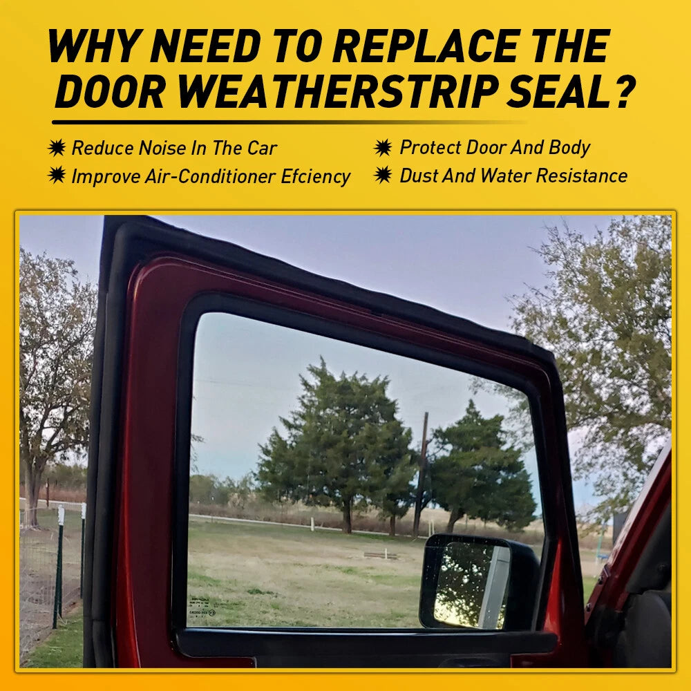 For 2007-2018 Jeep Wrangler Front JK Door Weatherstrip Seal LH RH Set of 2 US 6B93BC-57