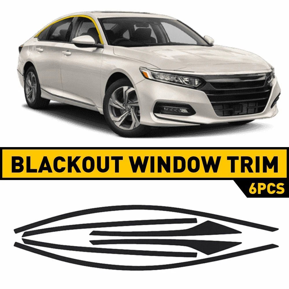 6x Delete Chrome Vinyl Matte Black Window Trim for Honda Accord Sedan 2018-2022 6B93BC-57
