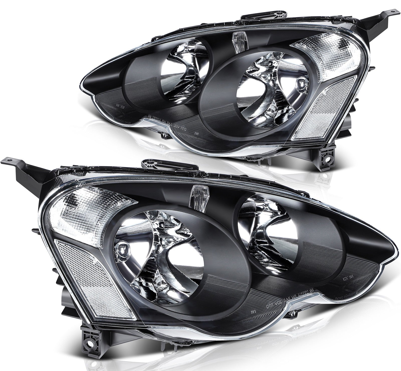 Pair Kit Halogen Headlights Assembly For 2002-2004 Acura RSX 2.0L Black 6B93BC-57