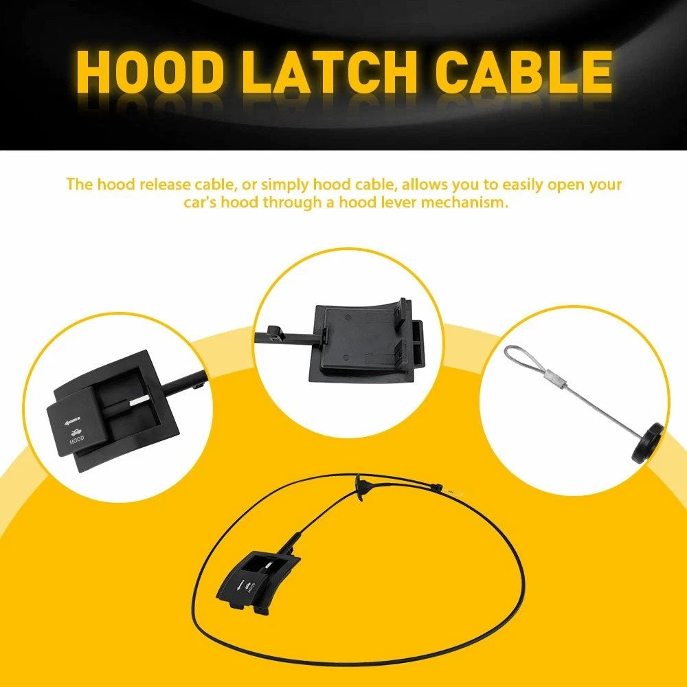 Hood Latch Release Cable For Ford F150 F250 F350 Bronco 1992-1997 F2TZ16916A EOA 6B93BC-57