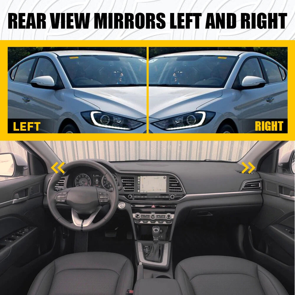 2pcs Side View Mirror Fender Corner Trim Cover For Hyundai Elantra 2017-2020 EOA 6B93BC-57