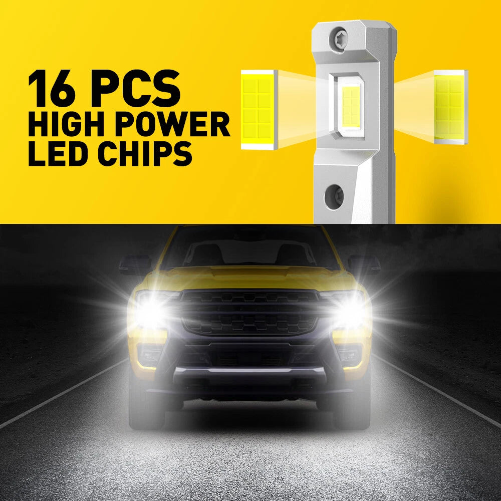2X AUXITO H11 H8 LED Headlight Super Bright Kit White 24000LM HIGH/LOW BEAM EOA AUXITO