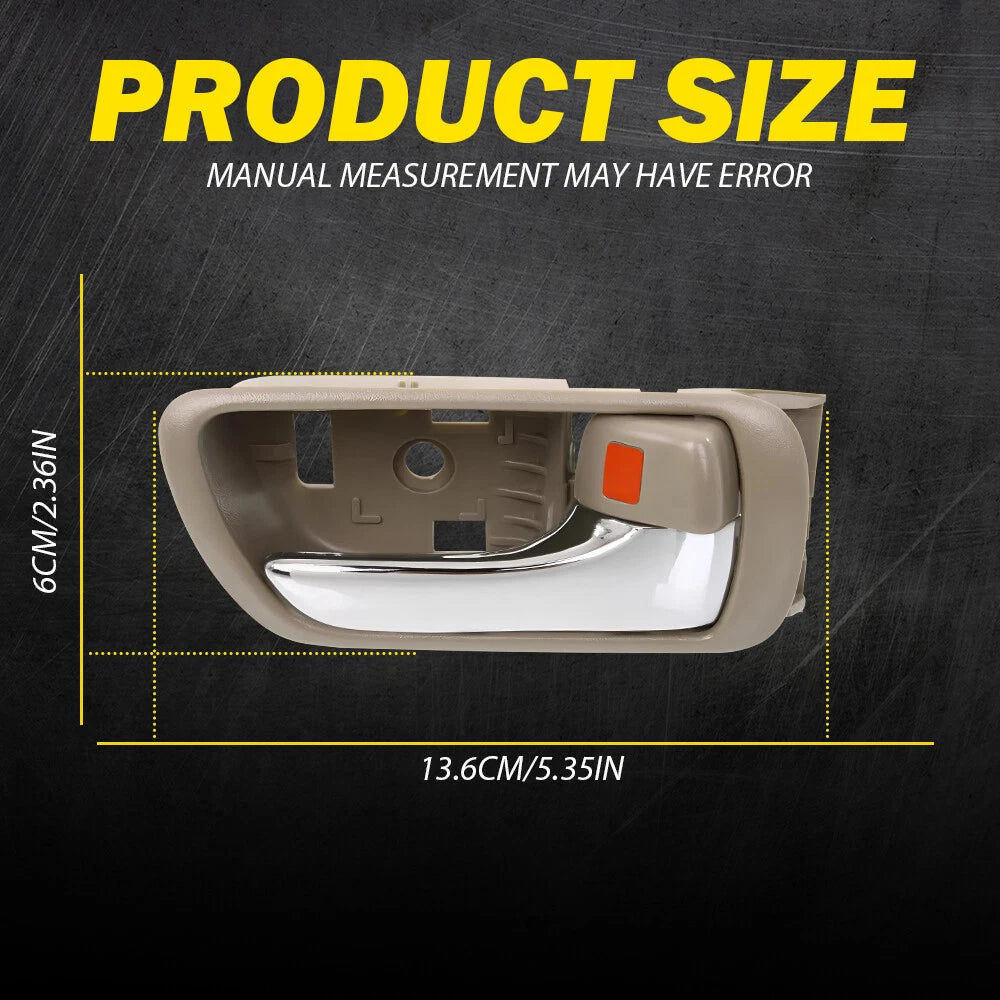 Door Handle Inside Beige Chrome Front/Rear Right for 2002-2006 Toyota Camry EOA 6B93BC-57