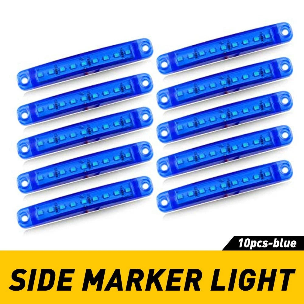 10X 12V Blue LED Side Clearance Marker Truck Trailer Van Lights Waterproof Lamp 6B93BC-57