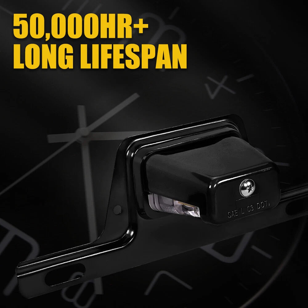 Trailer LED License Plate Light Mount Bracket Universal 12V 24V For RV Boat Tag 6B93BC-57
