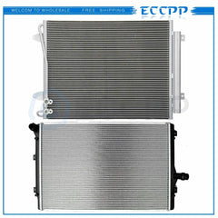 Aluminum Radiator & AC Condenser Cooling Kit For 2006-2008 Volkswagen Passat 6B93BC-57