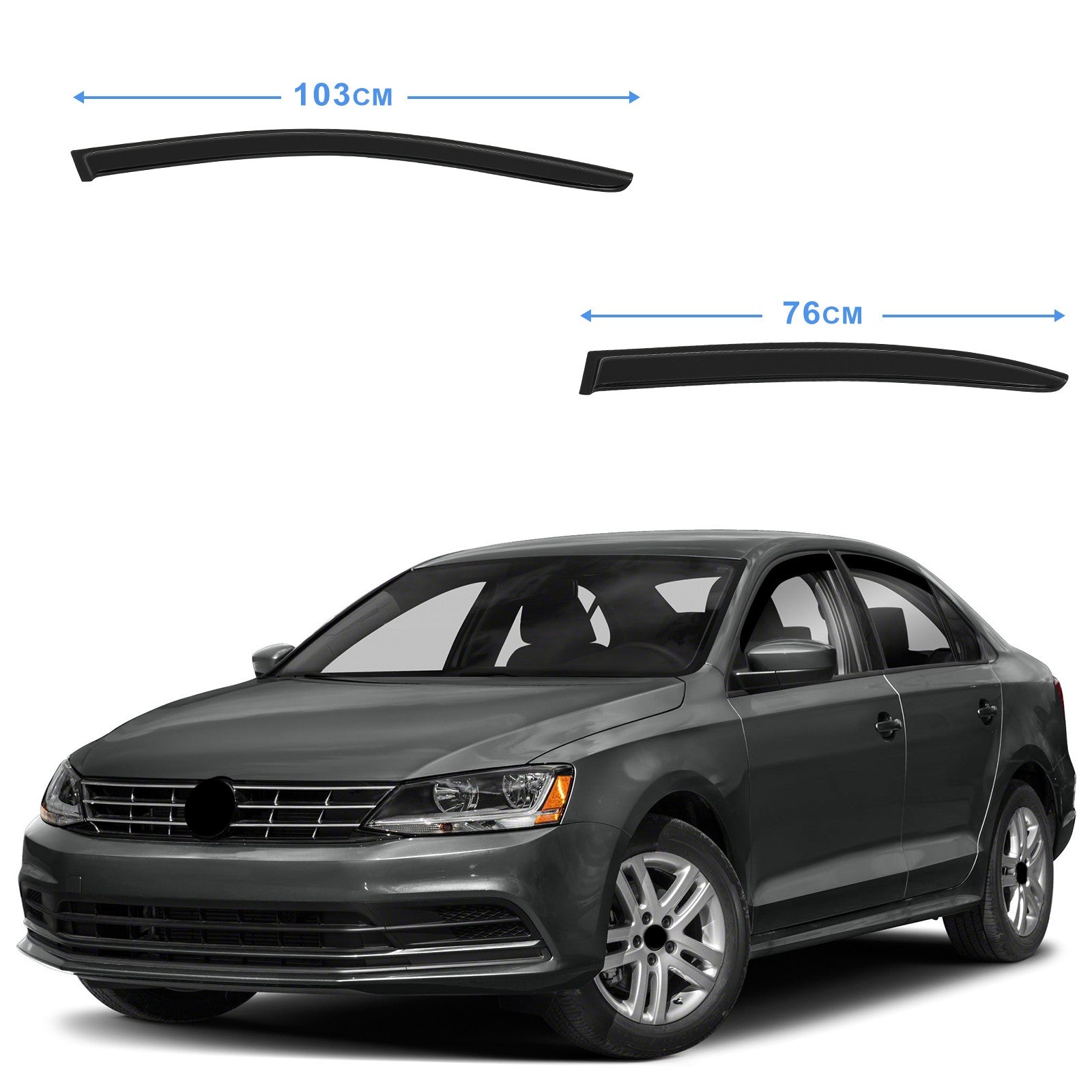 Window Visor Vent Rain Shades Guards Deflectors For 2011-2018 Volkswagen Jetta 6B93BC-57