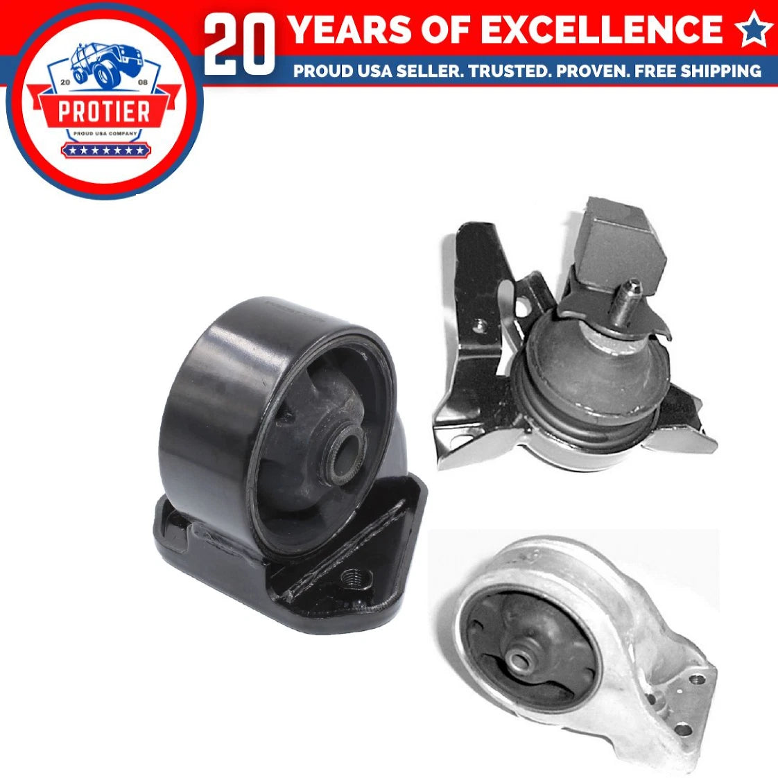 Engine Motor Mount 3PCS Fit 01-04 Hyundai Santa Fe 2.4L Auto Trans/ 01-06 2.7L 6B93BC-57