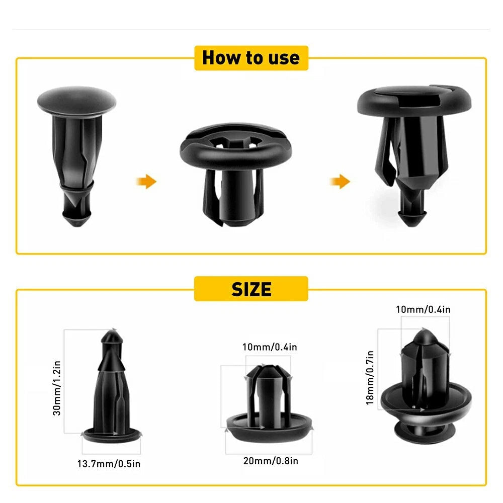 100 PCS Bumper Fender Hood Moulding Garnish Grille Retainer Clip For Honda,Acura 6B93BC-57