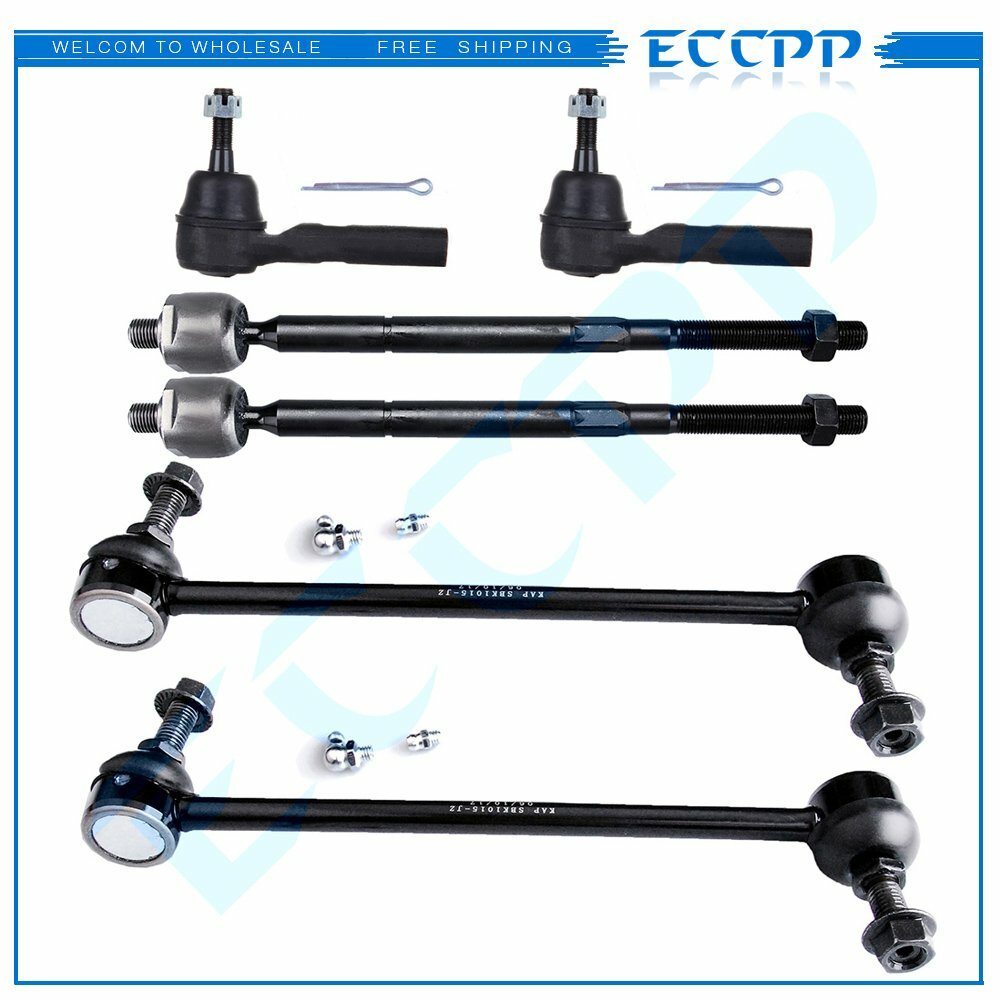 4x Front Inner Outer Tie Rods 2x Front Sway Bars Kit For 2009-2012 Dodge Journey KOEEP
