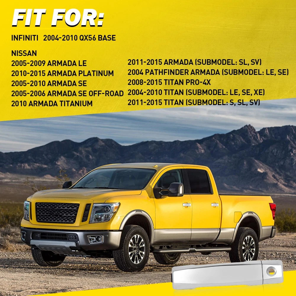 Front Left Driver Chrome Exterior Door Handle for Nissan Titan Armada 05-15 EOA 6B93BC-57