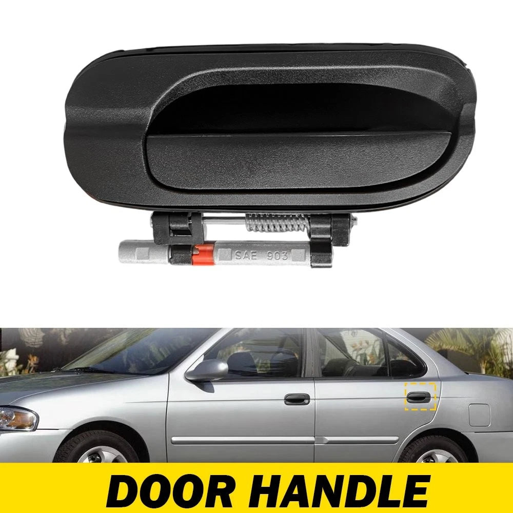 Outside Exterior Door Handle Black Rear Left Side LH For 2000-06 Nissan Sentra A 6B93BC-57