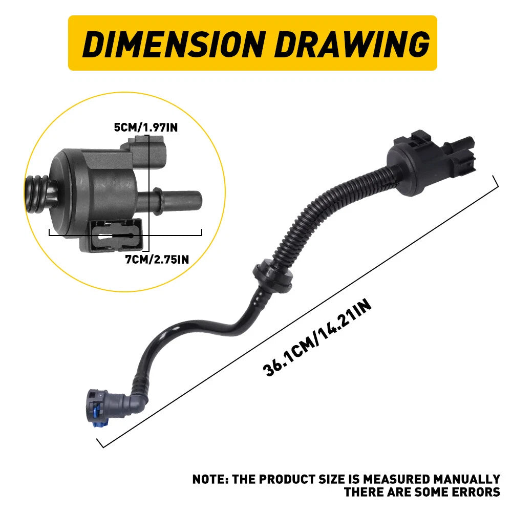 Fuel Vapour +Purge Hose Solenoid for 15-20 Ford Mustang 2.3T EcoBoost FR3Z9G297A 6B93BC-57