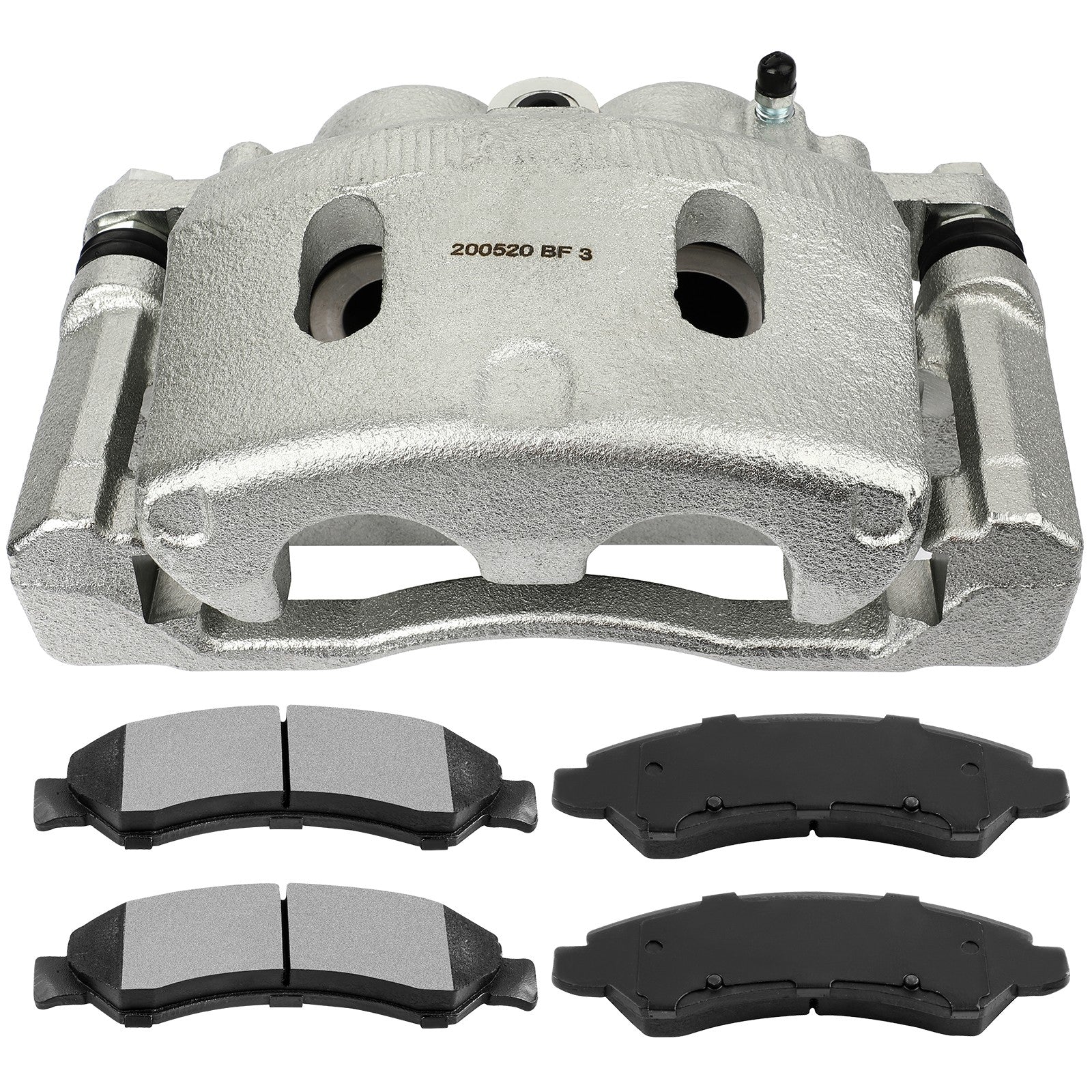 Front Left Right Brake Caliper Brake Pads Set 5Pcs For GMC Sierra 1500 2005-2008 6B93BC-57