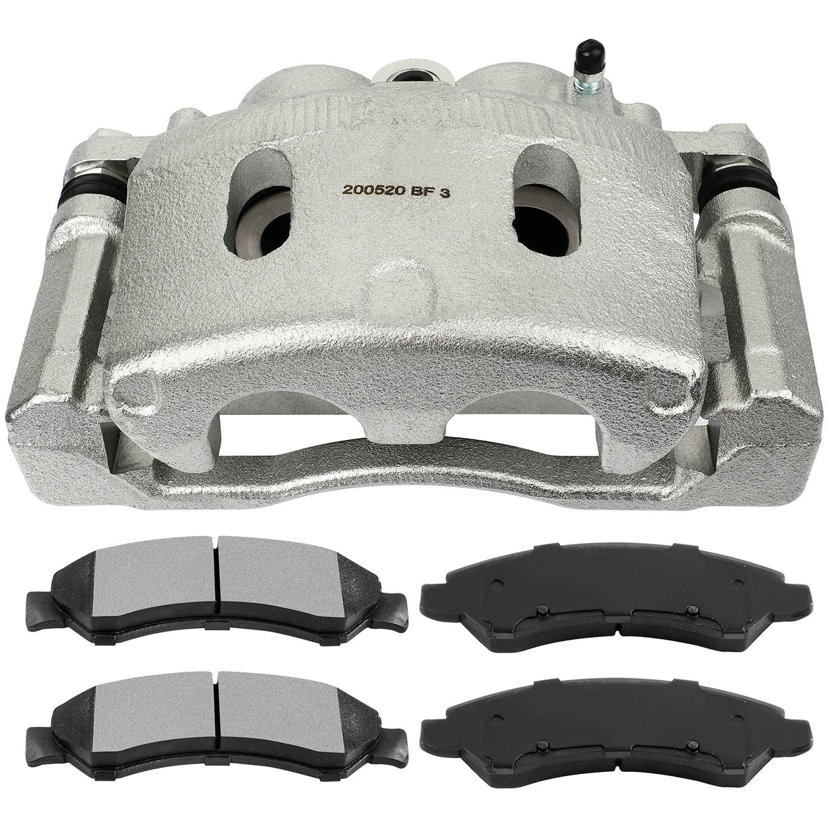 Front Left Right Brake Caliper Brake Pads Set 5Pcs For GMC Sierra 1500 2005-2008 6B93BC-57