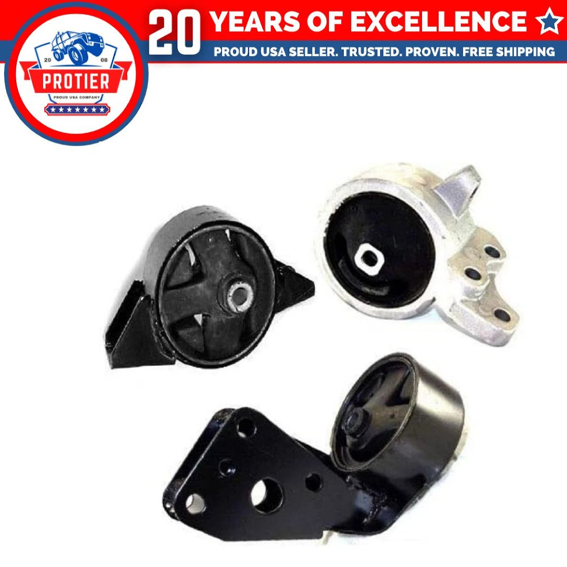 Motor & Trans Mount Set for 1991-1993 Nissan NX 1.6L for Auto Trans 3PCS 6B93BC-57