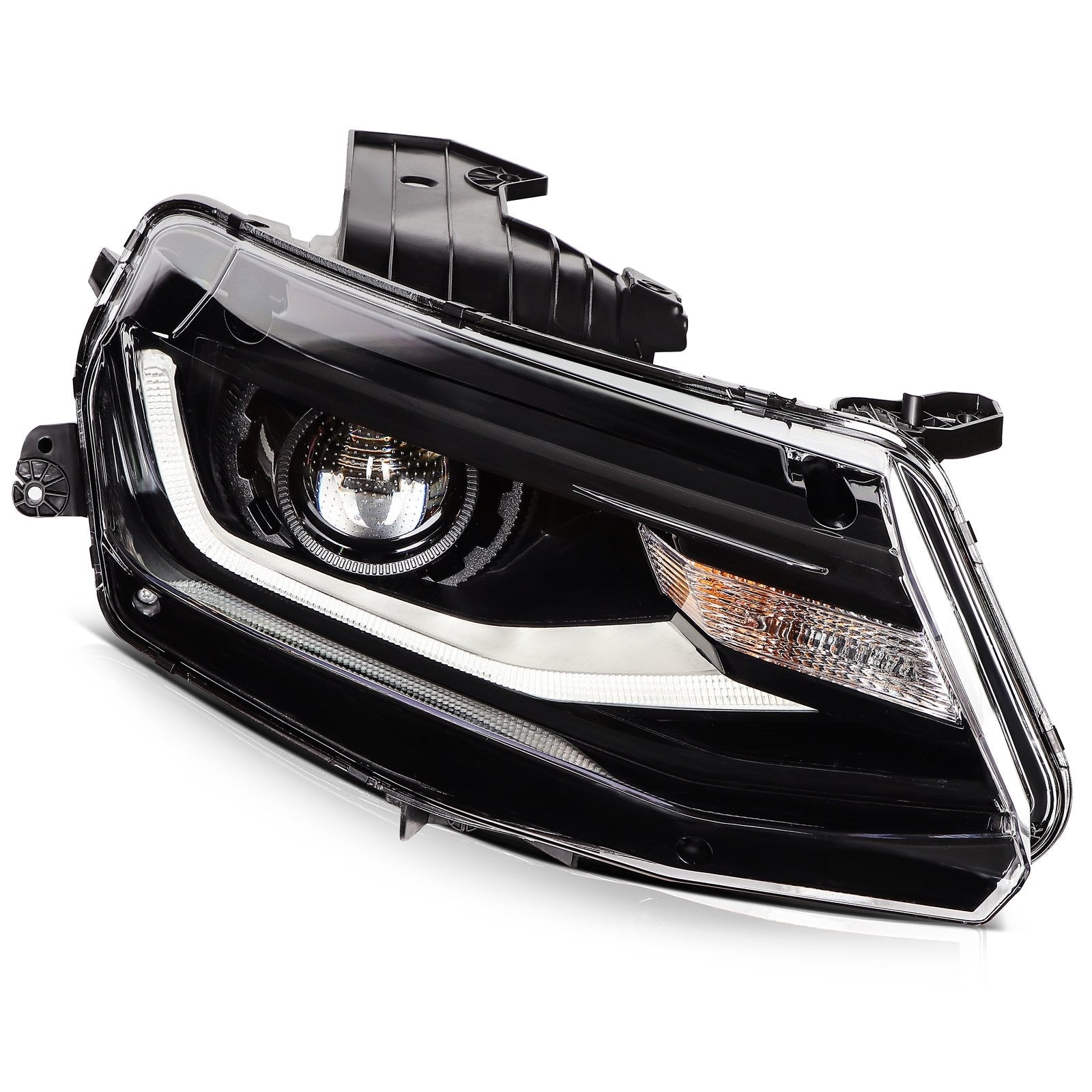 Pair Kit LED Black Headlights Assembly For 2016-2018 Chevrolet Camaro Black 6B93BC-57